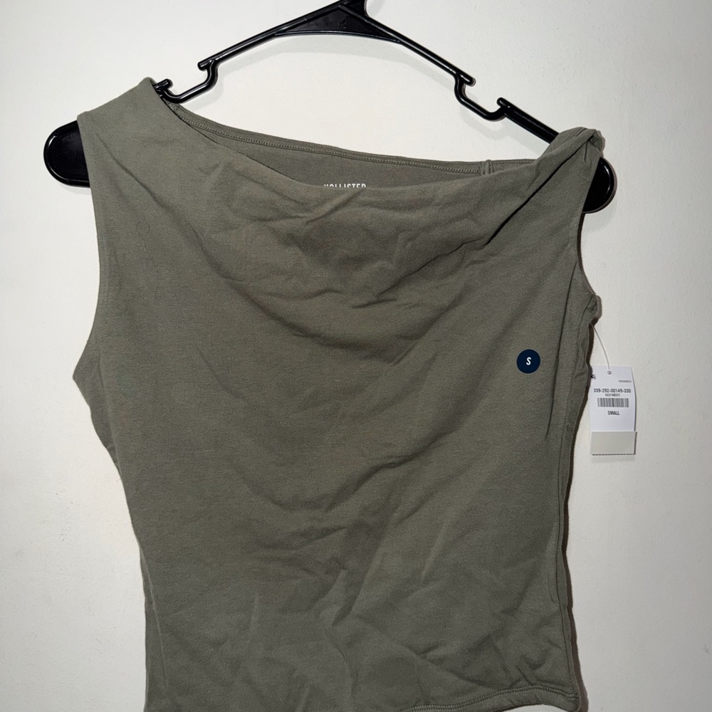 Hollister Olive Green Off the Shoulder Top